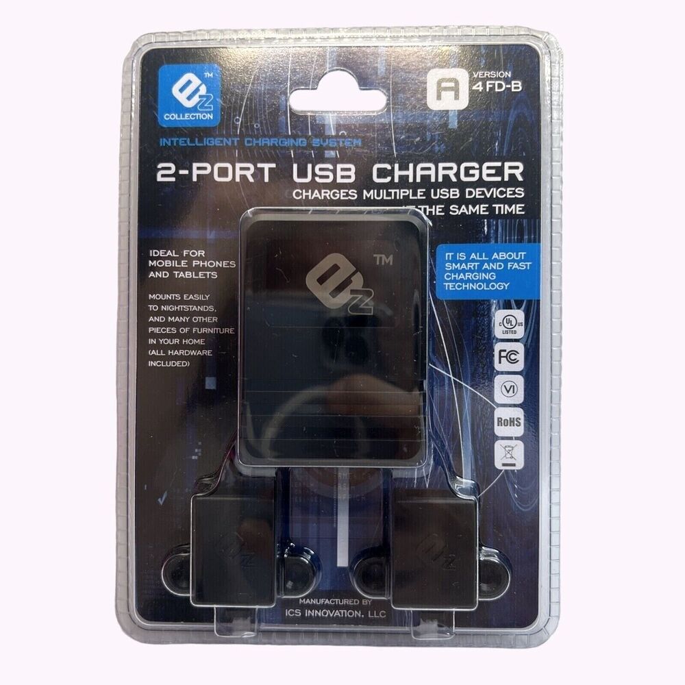 EZ Collection Intelligent Charging System 2 Port USB Charger Version A4FD-B